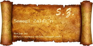 Semegi Zalán névjegykártya